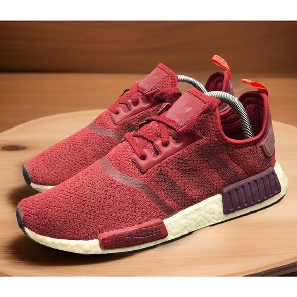 Adidas NMD Boost R1 Stencil Pack Maroon Woman Size 10 Fast Shipping - Picture 1 of 12